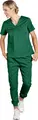 Jobeline Aversa Women's Medical Scrub Tunic, V-Neck Short Sleeve Top, Lyocell Tencel and Polyester, Breathable Skin-Friendly Fabric, 60cm Length