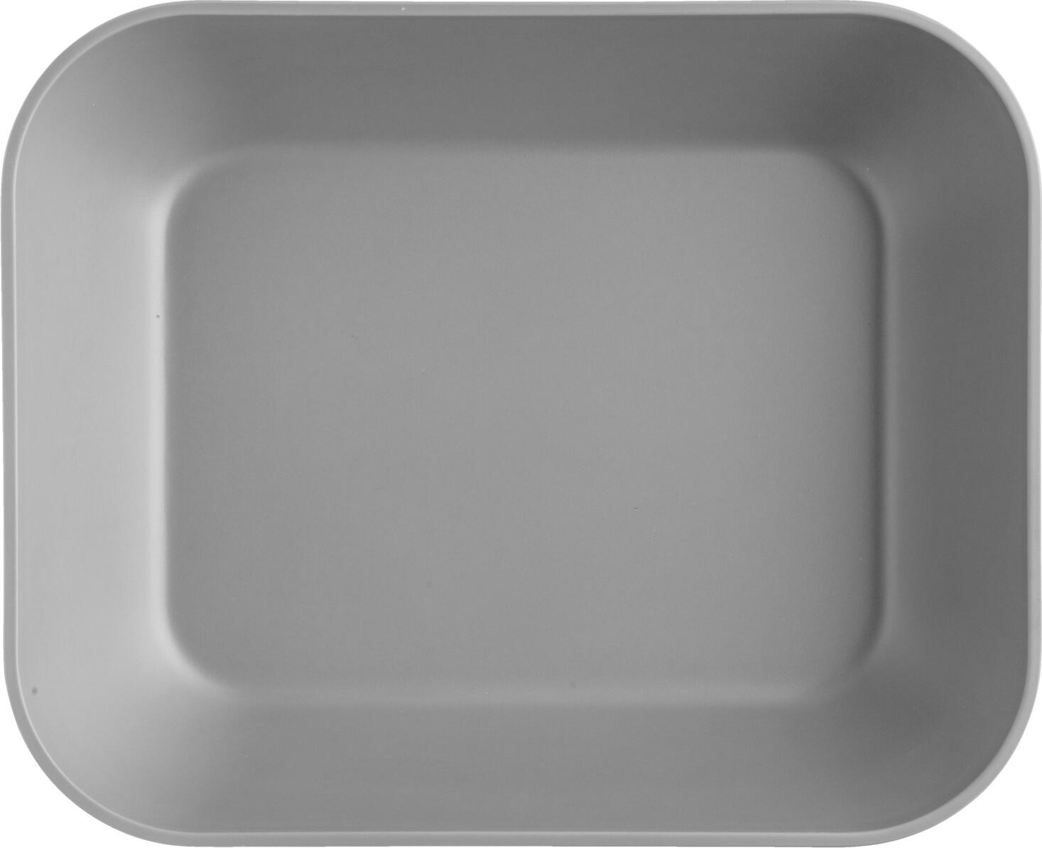 VEGA LUSINI Kanas Rectangular Melamine Bowl, Grey, Artistic relief pattern, 3900 ml, 7.5 cm, Impact and Break Resistant, Dishwasher Safe, -30°C to +70°C, Professional Catering Tableware