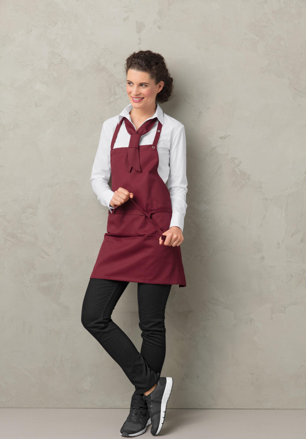 Esarpă cu legătură PULSIVA Terry Ascot Tie, Bordeaux, Mărime Universală, 65% Poliester 35% Bumbac, Lungime Reglabilă, Standard OEKO-TEX 100, Echipament Profesional