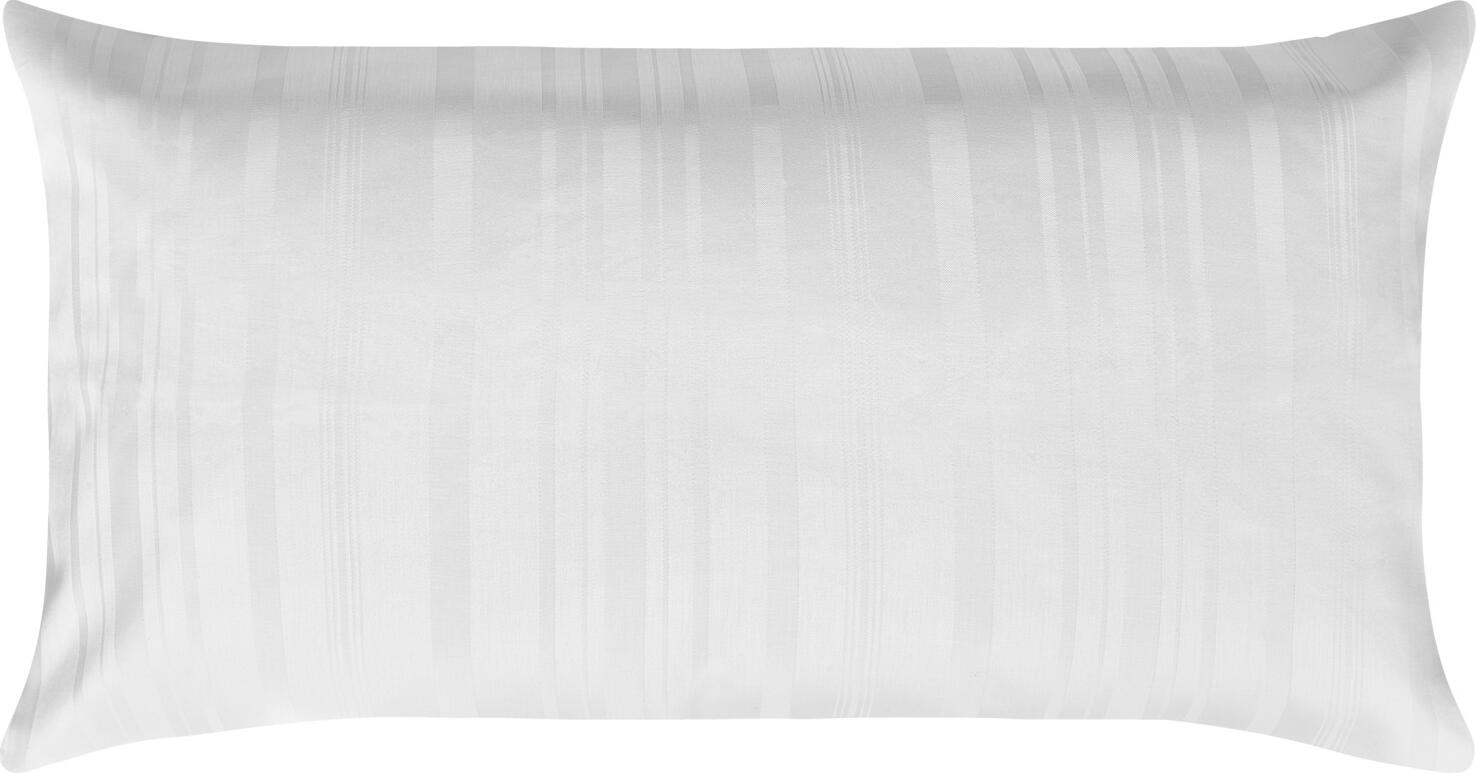 ERWIN M. LUSINI Solutions GmbH Pillow cover Trient Kissenbezug Trient Pillow cover Trient; 65x100 cm (LxW); white Kissenbezug Trient; 65x100 cm (LxB); weiß 80% cotton, 20% polyester. Weight approx. 130 g/m². Elegant bed linen with a striped pattern in a hard-wearing blended fabric. Quick-drying and easy to iron. Pillow cover with hotel closure. Opening at the side, from a width of 70 cm with bow dart. Thread count (TC) thread density: 180 threads per inch. Weave type: Satin 80 % Baumwolle, 20 % Polyester. Gewicht ca. 130 g/m². Elegante Bettwäsche mit Streifenmuster aus strapazierfähigem Mischgewebe. Schnelltrocknend und bügelleicht. Kissenbezug mit Hotelverschluss. Öffnung seitlich, ab einer Breite von 70 cm mit Bogenabnäher. Thread Count (TC) -Fadendichte: 180 Fäden je Inch Webart: Satin