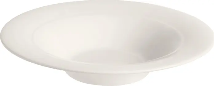 Farfurie Adanca VEGA Premiora, Porcelana Premium, Alb Crem, Diametru 24 cm, Capacitate 370 ml, Rezistenta la Zgarieturi, Compatibila cu Masina de Spalat Vase si Cuptorul cu Microunde