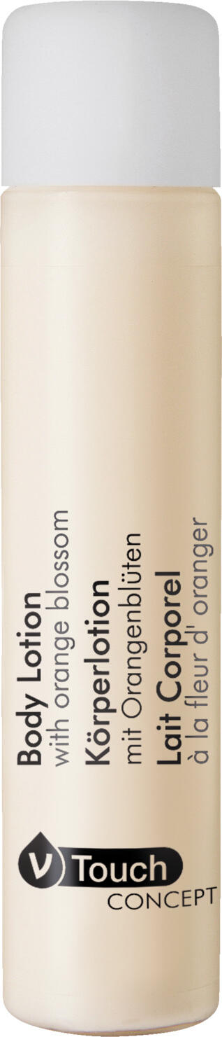 V-Touch LUSINI Solutions GmbH Hotel body lotion Concept neo Hotel Bodylotion Concept neo Hotel body lotion Concept neo; 30 ml; cream white; 300 piece / pack Hotel Bodylotion Concept neo; 30 ml; cremeweiß; 300 Stück / Pack Fruity, fresh body lotion V-Touch Concept for optimum moisturizing care after showering or bathing. The V-Touch Concept body lotion is an absolute all-rounder among body care creams. The body lotion is easy to spread and ensures soft, smooth skin. Suitable for all skin types. With exquisite fragrance compositions of lemon, bergamot, mint, pine, basil, lavender, musk and sandalwood. The body lotion contains extracts of orange blossom. Dermatologically tested and pH-neutral. The bottle is made from 100% recycled material with a screw cap. The body lotion complements the V-Touch Concept hotel cosmetics series. Order the matching V-Touch Concept bath/shower gel at the same time. Fruchtige, frische Körperlotion V-Touch Concept für die optimale Feuchtigkeitspflege nach dem Duschen oder Baden. Die Bodylotion V-Touch Concept ist ein absoluter Allrounder unter den Körperpflegecremes. Die Körpermilch lässt sich leicht verteilen und sorgt für eine weiche, glatte Haut. Für alle Hauttypen geeignet. Mit erlesenen Duftkompositionen von Zitronen, Bergamotte, Minze, Kiefer, Basilikum, Lavendel, Moschus und Sandelholz. Die Bodylotion beinhaltet Auszüge von Orangenblüten. Dermatologisch getestet und pH-neutral. Fläschchen ist aus 100 % recyceltem Material mit Schraubverschluss. Die Bodylotion ergänzt die Hotelkosmetikserie V-Touch Concept. Passendes Bade-/Duschgel V-Touch Concept gleich mitbestellen.