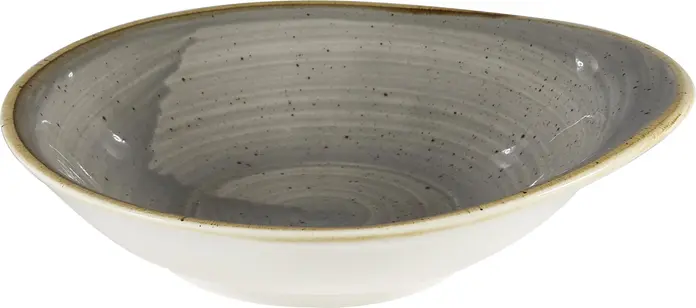 Churchill Stonecast Peppercorn Oval Deep Bowl, 170ml, Grey-Brown Rustic Hand-Painted Ceramic Stoneware for Professional Gastronomy, Made in UK
