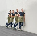 Jobeline Canvas Apron Bib Canvas 88 and Half Apron 50x65, Olive, 65% Polyester 35% Cotton, 505 g/m², Leather Straps, Large Pockets, Pen Holder