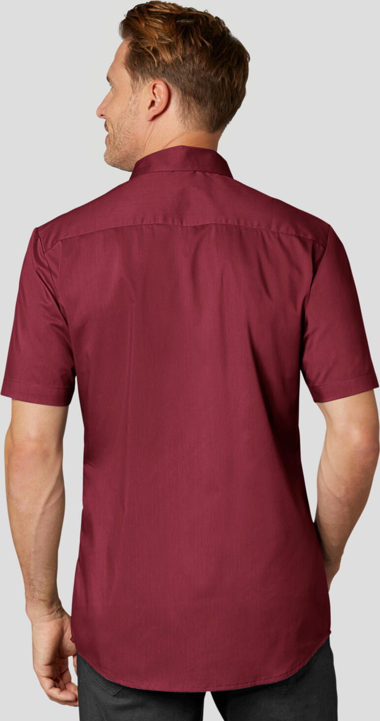 JOBELINE Noah Men's Short Sleeve Shirt, Cotton-Polyester Blend, Classic Kent Collar, Concealed Placket, Extra-Long Back, Professional Workwear