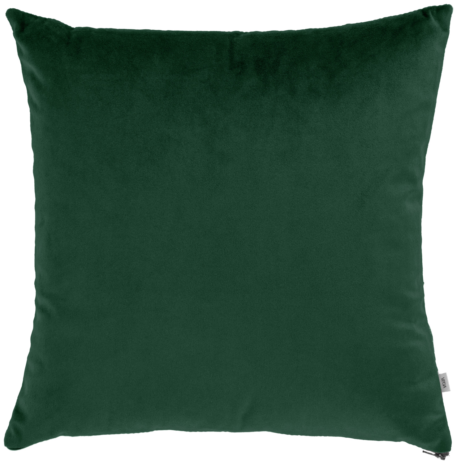 VEGA LUSINI Decorative Velvet Cushion Cover, Green, 40x40 cm, Square Floral Pattern, 100% Polyester, Zipper Closure, Without Filling