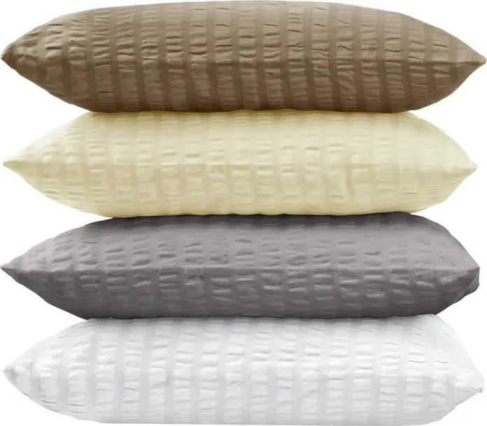 ERWIN M. LUSINI Mallorca Pillow Cover, 100% Cotton Seersucker, 60 x 80 cm, White, Breathable Non-Iron Professional Pillowcase, OEKO-TEX Standard 100