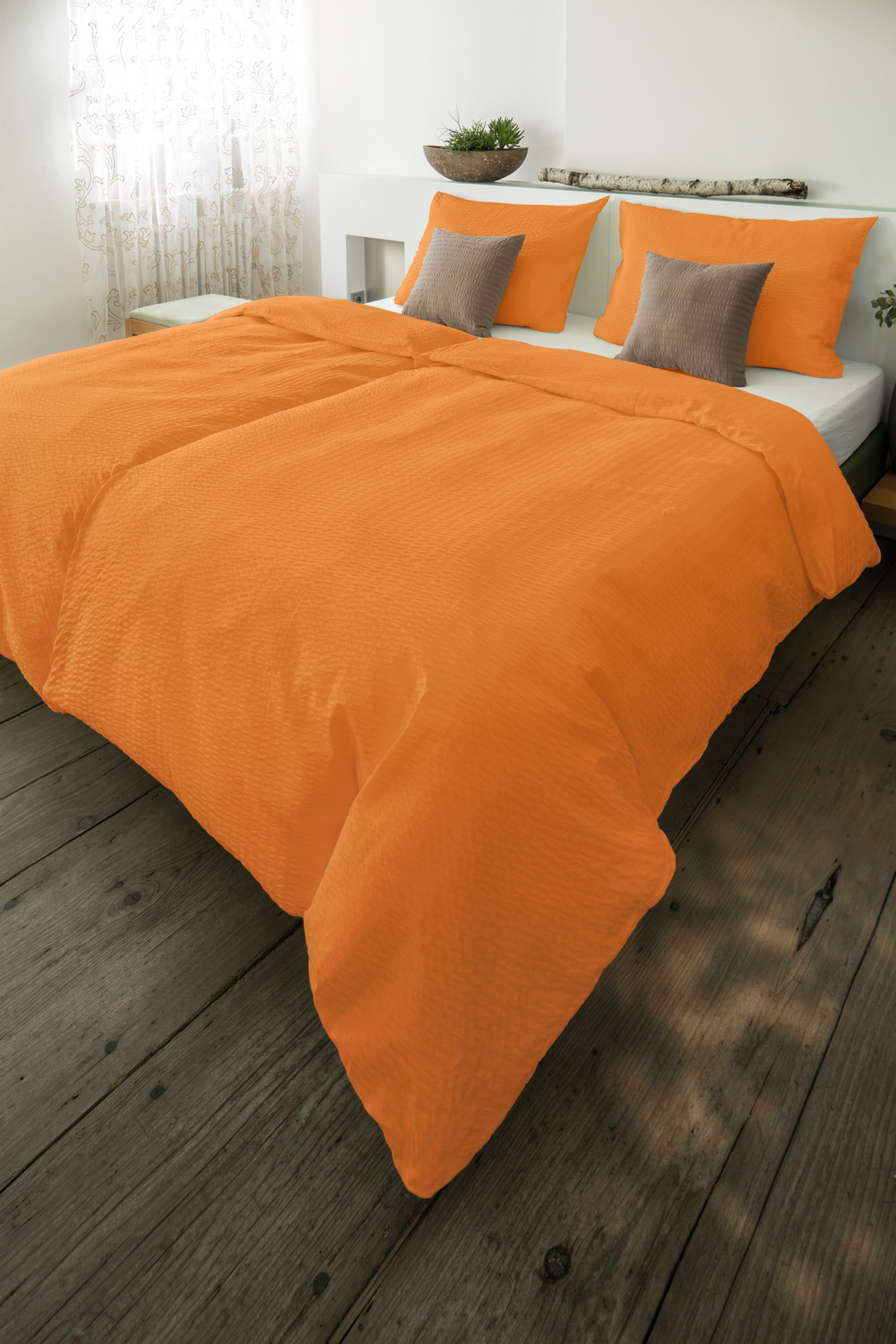 Husa Perna ERWIN M. Mallorca, 100% Bumbac Seersucker, 40 x 80 cm, Material Respirabil Non-Iron cu Fermoar, Certificare OEKO-TEX Standard 100