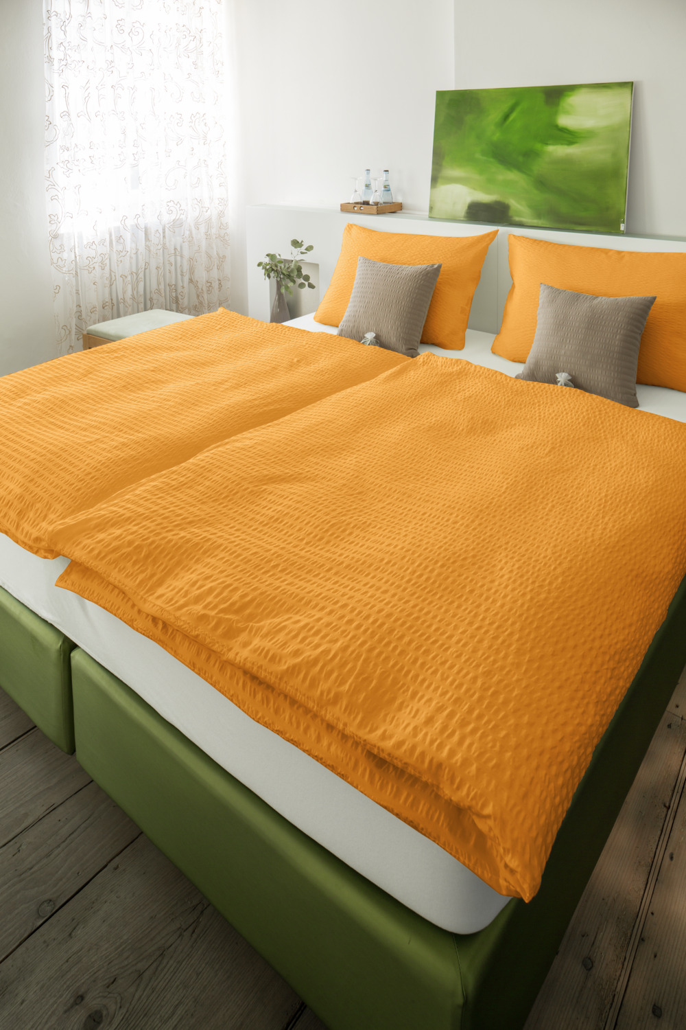 ERWIN M. Mallorca Pillowcase, 100% Cotton Seersucker, 65 x 100 cm, Breathable Temperature-Regulating Fabric, Zip Closure, OEKO-TEX Standard 100