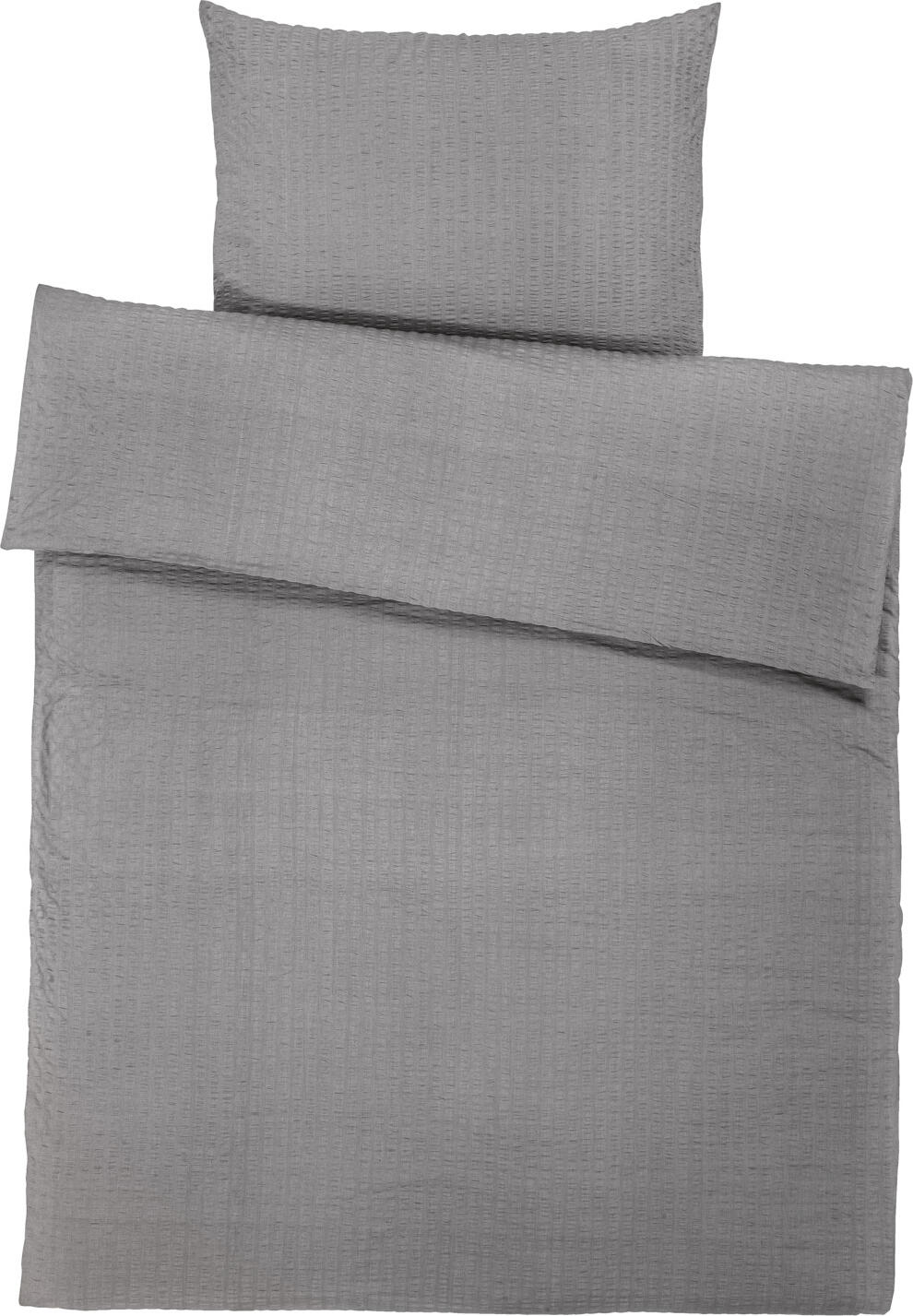 Husa Perna ERWIN M. LUSINI Mallorca, 100% Bumbac Seersucker, Material Respirabil Termoregulator, Fermoar, 40x40 cm, Gri, Certificare OEKO-TEX Standard 100