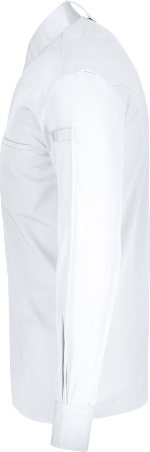 Jacket de Bucatar Jobeline Marco pentru Barbati, Maneca Lunga, Alb, din Poliester si Bumbac cu Spate din Pique Respirabil, Certificare OEKO-TEX