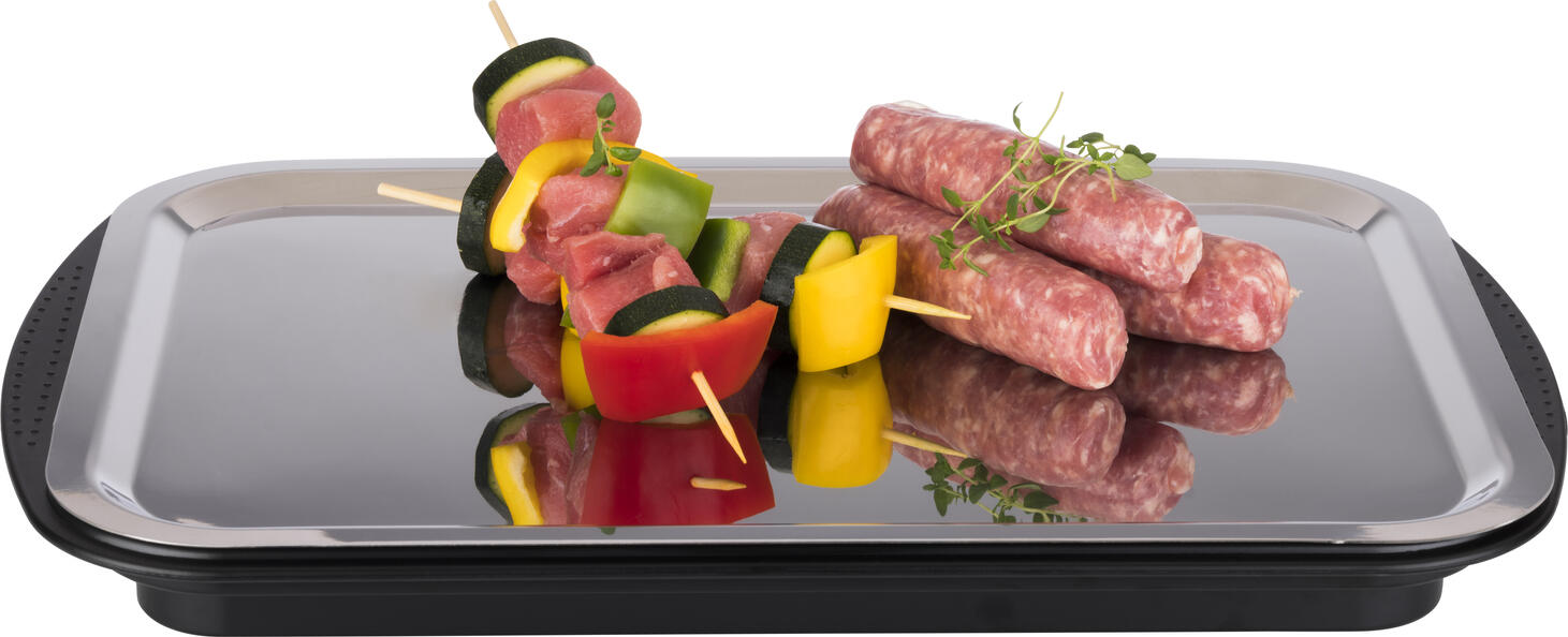 APS Thermo Tray Set Rectangular 43x29x14 cm, Stainless Steel 18/0 and Polystyrene, with Ice Packs, Cover and Strap, Dishwasher Safe, Made in Germany