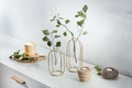 Vega Nazan Porcelain Tealight Holder, Brown Ribbed Round Design, 9.8 cm Diameter, 5 cm Height, Dishwasher Safe