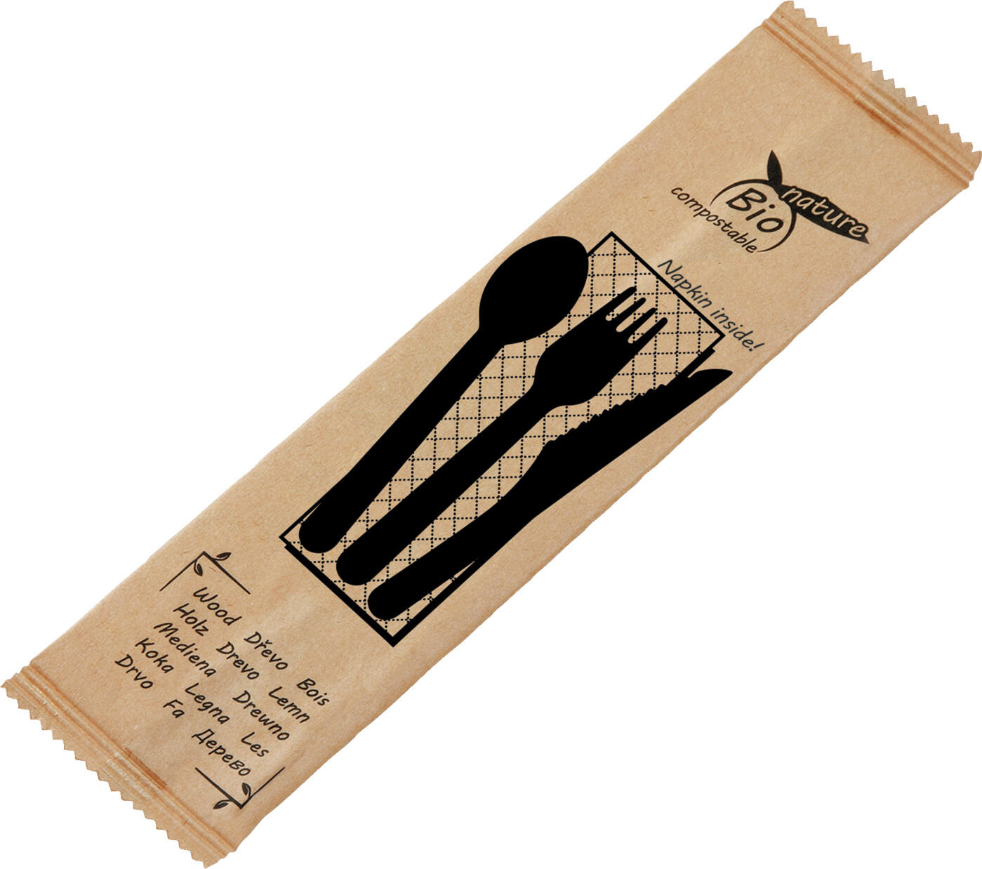 WIMEX WIMEX s.r.o. Disposable cutlery set Betulla M Einweg-Besteck-Set Betulla M Disposable cutlery set Betulla M; 16 cm (L); brown; 50 set / pack Einweg-Besteck-Set Betulla M; 16 cm (L); braun; 50 Set(s) / Pack Cutlery set consisting of a knife , a fork, a spoon made of birch wood and napkin made of cellulose 24x24 cm, biodegradable and compostable. Besteckset bestehend aus einem Messer , einer Gabel, einem Löffel aus Birkenholz und Serviette aus Zellstoff 24x24 cm , biologisch abbaubar und kompostierbar.