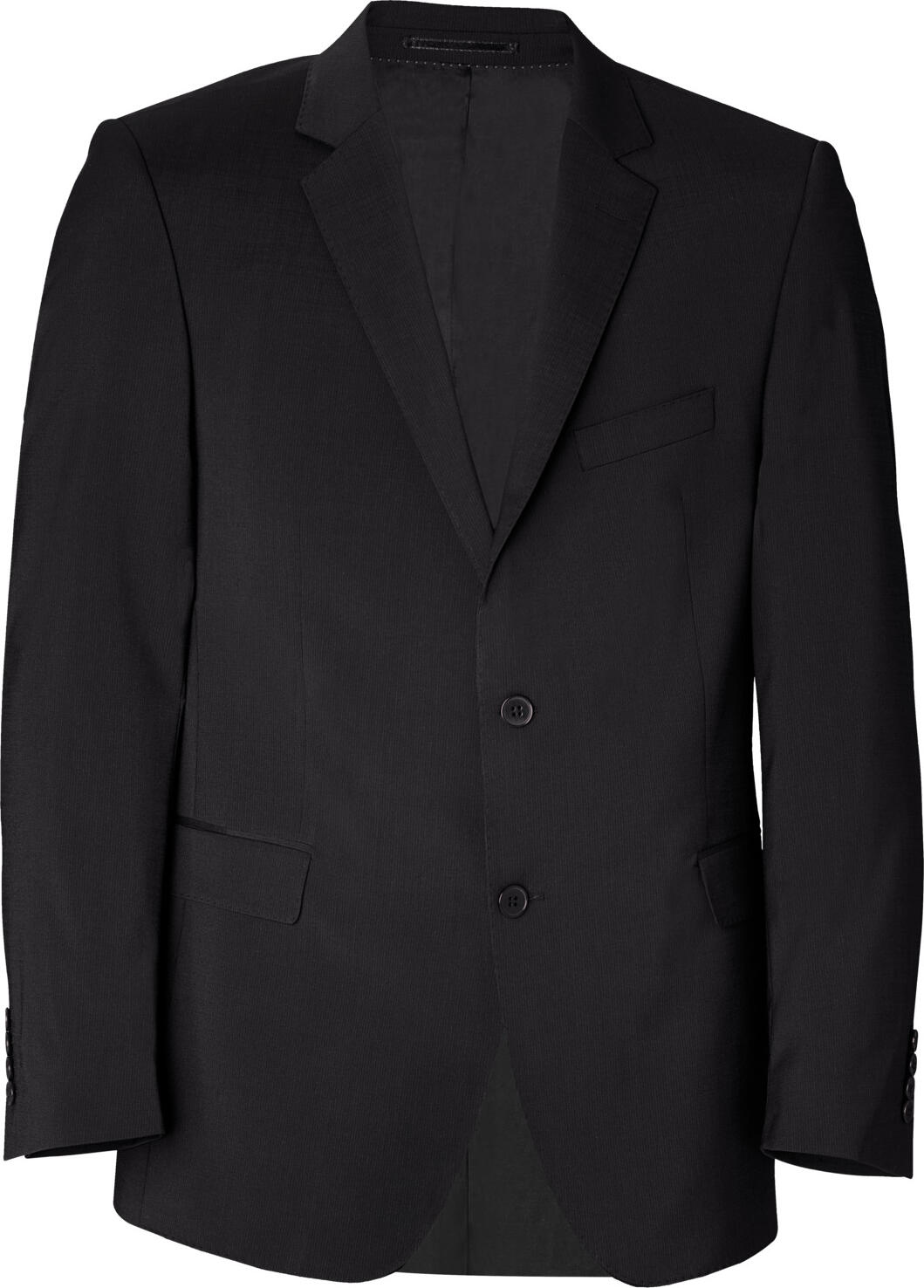 JOBELINE LUSINI Solutions GmbH Men's jacket Piero Herrensakko Piero Men's jacket Piero; Size 50; black Herrensakko Piero; Kleidergröße 50; schwarz 38% polyester, 30% wool, 30% viscose, 2% spandex. 2-button jacket with integrated placket pockets and lapel collar, 2-seam arm with attached decorative buttons on cuff, completely lined. Elaborately inserted inner pockets and stylishly refined inner piping. Back length: 76 cm for size 50. Sakko Piero 2-Knopf-Sakko mit eingearbeiteten Pattentaschen und Reverskragen, 2-Naht-Arm mit aufgesetzten Zierknöpfen an Manschette, komplett abgefüttert. Aufwendig eingearbeitete Innentaschen und stilvoll veredelte Innenpaspelierung. Rückenlänge bei Gr. 50 ca. 76 cm. Material: 38 % Polyester, 30 % Wolle, 30 % Viskose, 2 % Elasthan.