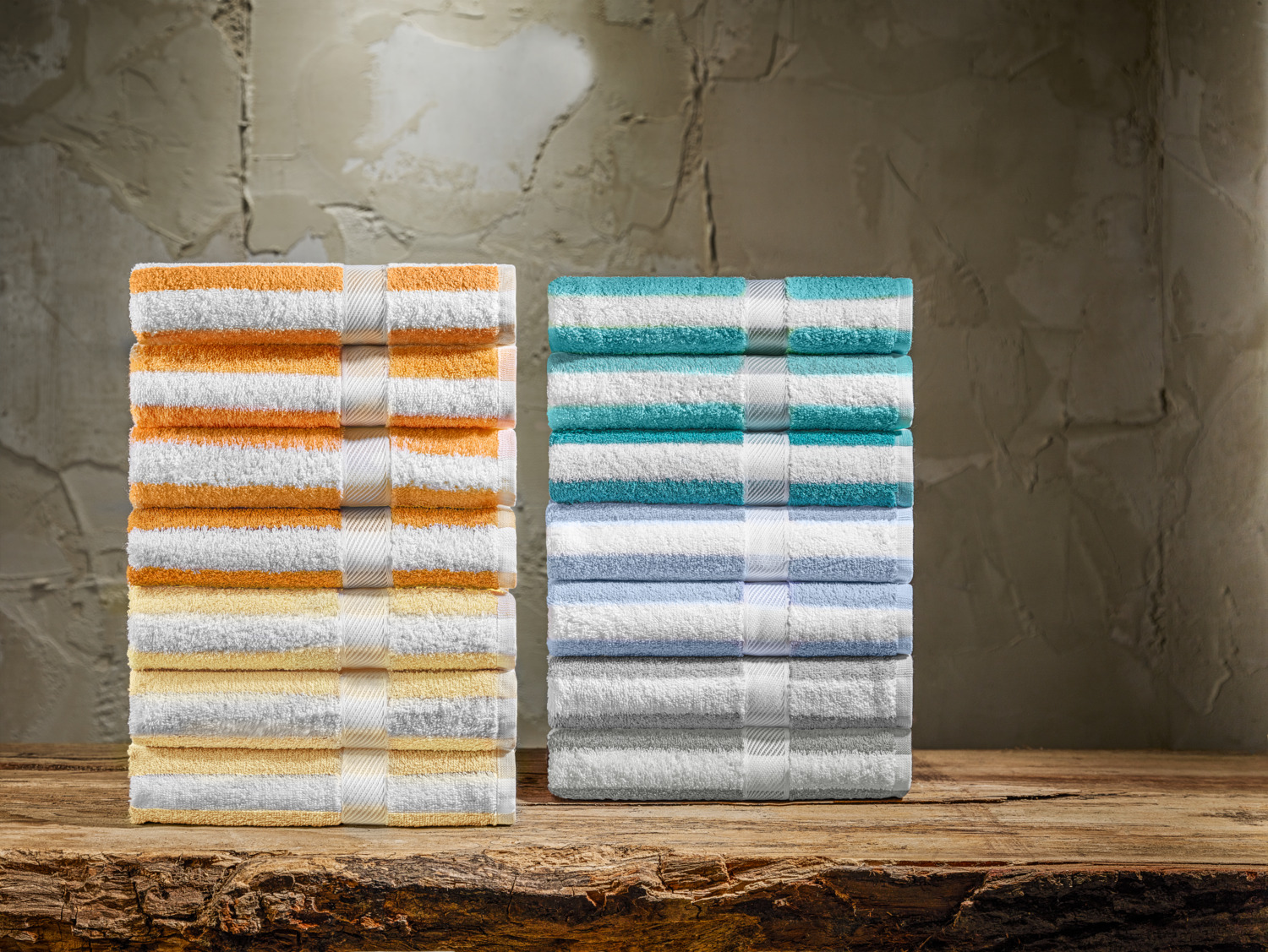 Prosop de maini ERWIN M. LUSINI Solutions GmbH Valencia, Culoare Chihlimbar, 100% bumbac Walk Terry, 50 x 100 cm, 460 g/m², Design cu Raiuri, Absorbant si Rezistent