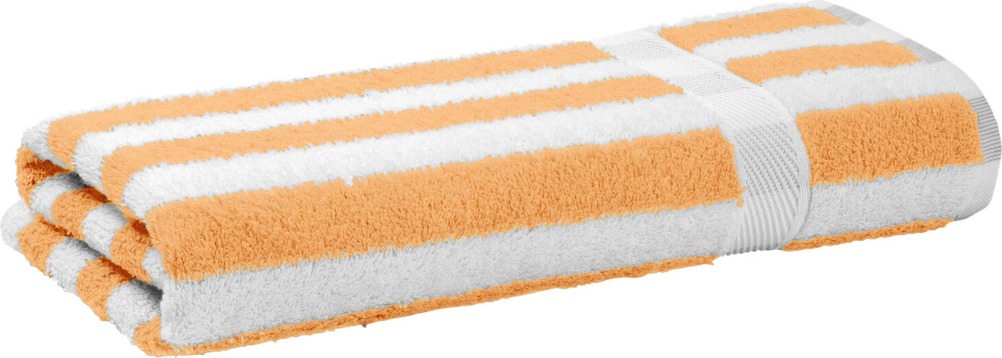 ERWIN M. LUSINI Solutions GmbH Hand towel Valencia stripes Handtuch Valencia Streifen Hand towel Valencia stripes; 50x100 cm (WxL); amber/white Handtuch Valencia Streifen; 50x100 cm (BxL); bernstein/weiß 100% cotton. Weight approx. 460 g/m². First-class walk terry hand towel with stripe optics in numerous colors. extremely durable, absorbent and easy to clean. Cuddly soft top quality, dimensionally stable and no warping of the border. Excellent to combine. Personalization possible. 100 % Baumwolle. Gewicht ca. 460 g/m². Erstklassiges Walkfrottier Handtuch mit Streifenoptik in zahlreichen Farben. Äußerst strapazierfähig, saugfähig und pflegeleicht. Kuschelweiche Spitzenqualität, formstabil und kein Verziehen der Borte. Hervorragend zu kombinieren. Personalisierung möglich.
