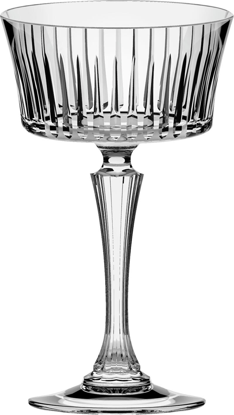 RCR RCR Cristalleria Italiana SpA Champagne glass Timeless Champagnerglas Timeless Champagne glass Timeless; 260 ml, 10x16.7 cm (ØxH); transparent; 6 piece / pack Champagnerglas Timeless; 260 ml, 10x16.7 cm (ØxH); transparent; 6 Stück / Pack Goblet made of crystal glass with a cut look. Dishwasher safe. Champagnerkelch aus Kristallglas in Schliff-Optik. Spülmaschinenfest.