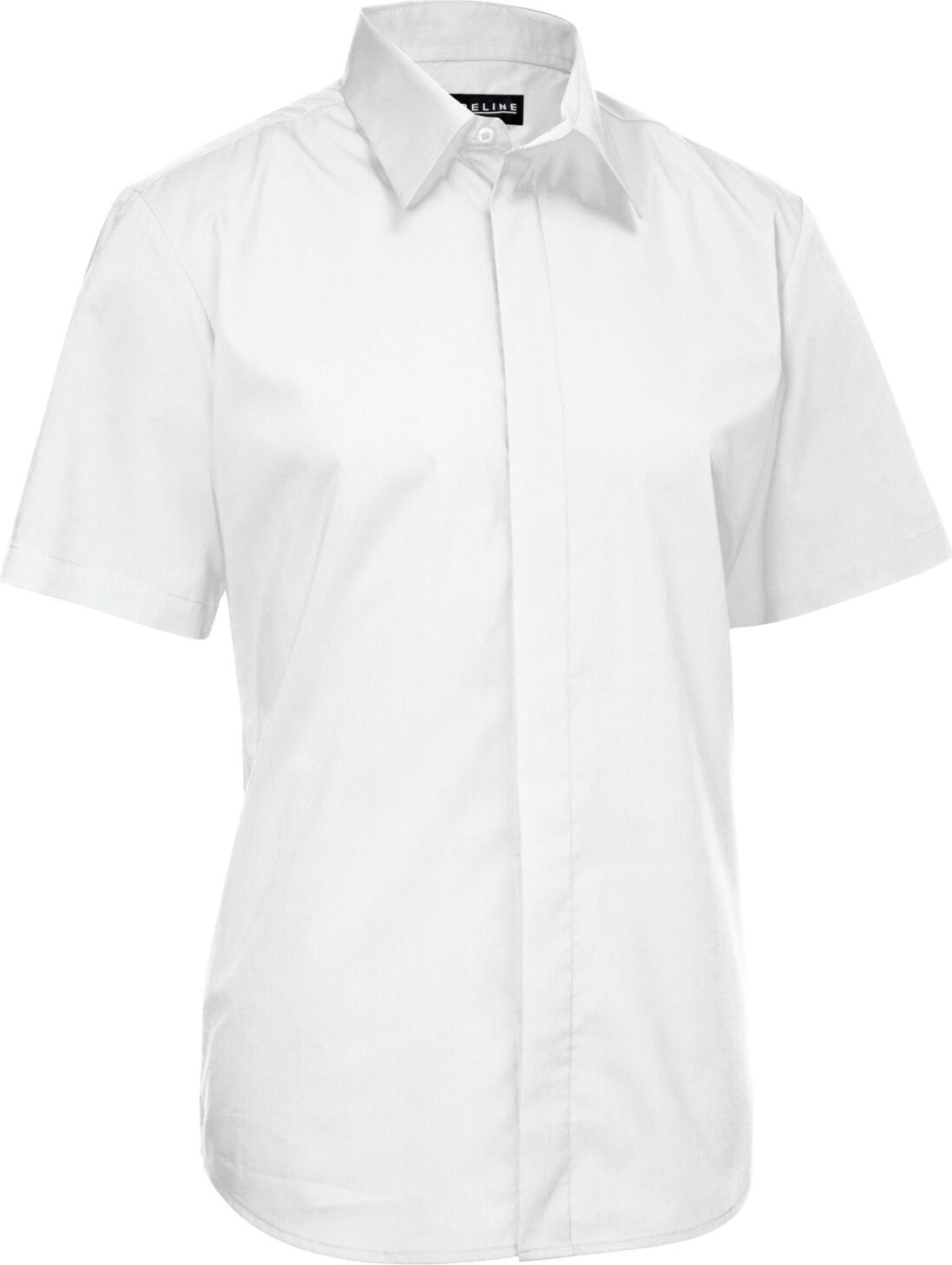 JOBELINE LUSINI Solutions GmbH Men's shirt Noah short sleeve Herren Hemd Noah Kurzarm Men's shirt Noah short sleeve; Size 41/42; white Herren Hemd Noah Kurzarm; Kleidergröße 41/42; weiß 67 % cotton, 33 % polyester. 30°C wash. Elegant men's shirt with concealed button placket, classic Kent collar and short sleeves. With an extra-long back and rounded hem. Particularly easy-care and easy-iron thanks to the polyester content. Also available with long sleeves. Slightly tailored cut. Back length: 80 cm for size 39/40. 67 % Baumwolle, 33 % Polyester. 30°-Wäsche. Elegantes Herrenhemd mit verdeckter Knopfleiste, klassischem Kent-Kragen und kurzem Ärmel. Mit extra langer Rückenlänge und abgerundetem Saum. Dank Polyesteranteil besonders pflege- und bügelleicht. Erhältlich auch mit langem Ärmel. Leicht tailliert geschnitten. Rückenlänge: 80 cm in Gr. 39/40