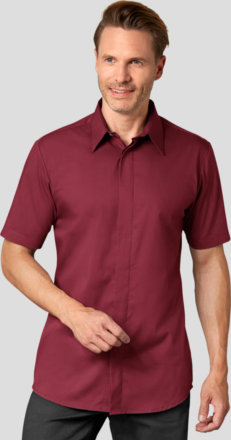 Camasa barbati JOBELINE Noah cu maneca scurta, 67% bumbac 33% poliester, guler Kent, placket ascuns, usor de intretinere, OEKO-TEX Standard 100