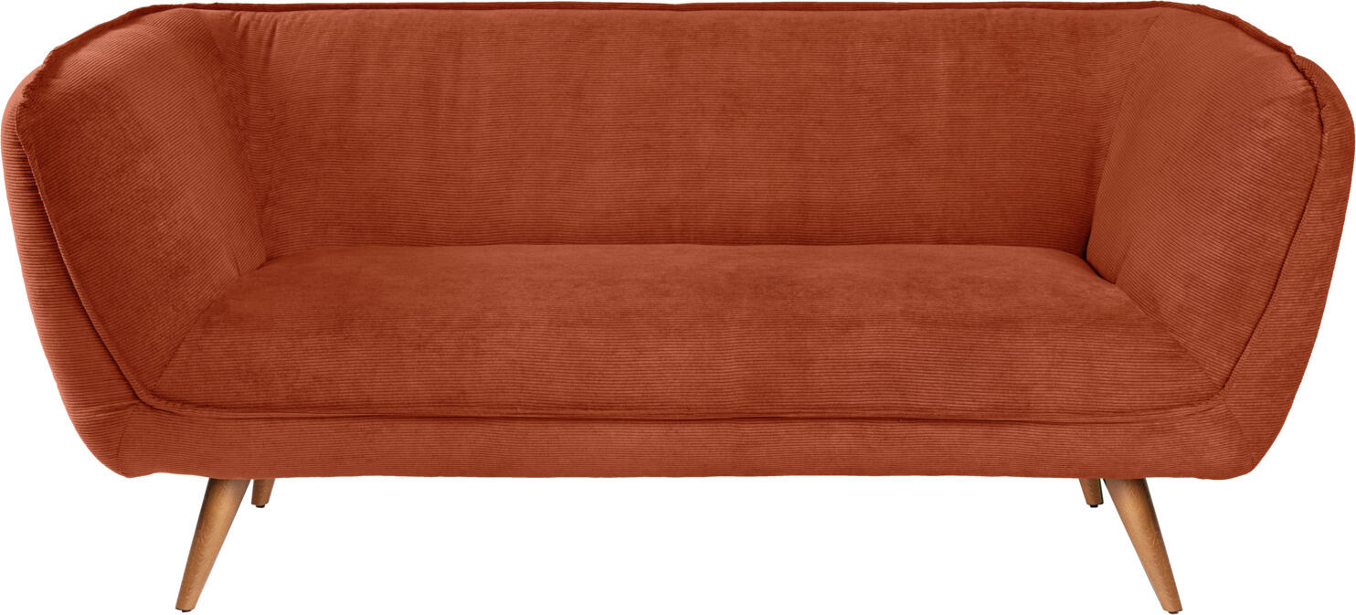 VEGA LUSINI Solutions GmbH Sofa Kelso corduroy, 3-seater Sofa Kelso Cord, 3-Sitzer Sofa Kelso corduroy, 3-seater; 183x88x76 cm (WxDxH); seat terracotta, base beech Sofa Kelso Cord, 3-Sitzer; 183x88x76 cm (BxTxH); Sitz terrakotta, Gestell buche Cosy sofa with armrests in high-quality corduroy fabric and natural beech legs. Cord fabric for furniture is a robust and durable material and therefore ideal for heavily frequented lobby areas. This fabric is known for its unique ribbed texture, which not only looks attractive but is also pleasant to the touch. The generous seat provides ample space and the sturdy wooden feet give the sofa a secure footing. Suitable for indoor use only. Supplied disassembled, attach legs using the assembly material supplied. Gemütliches Sofa mit Armlehnen aus hochwertigem Cord-Stoff und Beinen aus Buche, natur. Cord-Stoff für Möbel ist ein robustes und langlebiges Material und somit ideal geeignet für stark frequentierte Lobby Bereiche. Dieser Stoff ist bekannt für seine einzigartige gerippte Textur, die nicht nur attraktiv aussieht, sondern auch angenehm zu berühren ist. Die großzügige Sitzfläche bietet ausreichend Platz und die stabilen Holzfüße verleihen dem Sofa einen sicheren Stand. Nur für den Innenbereich geeignet. Lieferung erfolgt zerlegt, Beine anhand des mitgelieferten Montagematerials befestigen.