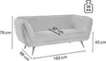 VEGA Kelso 3-Seater Sofa, Corduroy Fabric Upholstery, Natural Beech Wood Legs, 183x88x76 cm, High Abrasion Resistance 100,000 Martindale, Ribbed Texture