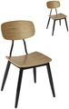 VEGA Scola Chair, Ash Plywood Seat, Black Lacquered Steel Base, Antique Oak, 50x47x85 cm, Ergonomic Contract Furniture for Cafes and Restaurants