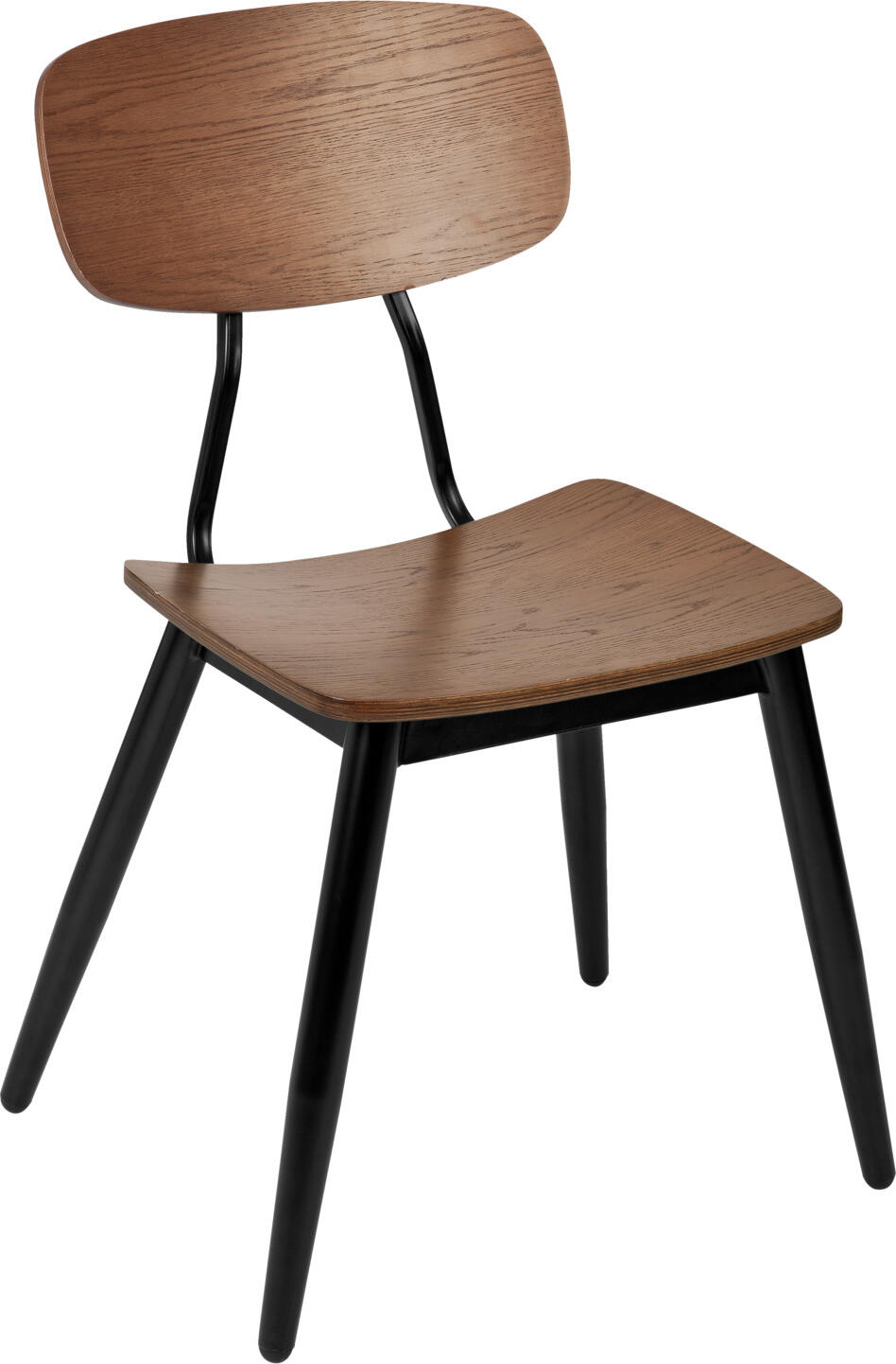 VEGA LUSINI Solutions GmbH Chair Scola Holzstuhl Scola Chair Scola; 50x47x85 cm (WxDxH); seat brown antique, base black; 2 piece / pack Holzstuhl Scola; 50x47x85 cm (BxTxH); Sitz braun antik, Gestell schwarz; 2 Stück / Pack Scola chair - robust design for catering and contract furniture The Scola chair combines black lacquered steel with a vintage-style ash plywood seat and backrest. The ergonomic shape ensures a high level of seating comfort, even for long periods of use. Thanks to its easy-care surface and sturdy construction, it is ideal for restaurants, cafés, hotels, conference rooms and canteens. Delivered assembled, ready for immediate use. For a uniform concept: order the matching bar stool at the same time. Stuhl Scola – robustes Design für Gastronomie und Objektmöblierung Der Stuhl Scola kombiniert schwarz lackierten Stahl mit Sitzfläche und Rückenlehne aus Esche-Schichtholz im Vintage-Stil. Die ergonomische Form sorgt für hohen Sitzkomfort, auch bei längeren Nutzungszeiten. Dank der pflegeleichten Oberfläche und der stabilen Konstruktion ist er ideal für Restaurants, Cafés, Hotels, Konferenzräume und Kantinen. Lieferung erfolgt montiert, sofort einsatzbereit. Für ein einheitliches Konzept: passenden Barstuhl gleich mitbestellen.