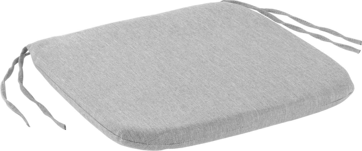 VEGA LUSINI Solutions GmbH Seat cushion Lineares without back cushion Sitzkissen Lineares ohne Rückenpolster Seat cushion Lineares without back cushion; 42x42x3 cm (WxLxH); light grey mottled; 2 piece / pack Sitzkissen Lineares ohne Rückenpolster; 42x42x3 cm (BxLxH); hellgrau meliert; 2 Stück / Pack Seat cushion made from 100 % olefin. Removable cover with zip on the back and washable at 30 °C. Olefin combines the look of cotton fabrics with the positive properties of synthetic fabrics, creating a cosy living room atmosphere in outdoor areas. Particularly sustainable, as the fibres used in Olefin production are 100% recyclable and therefore hardly any waste is produced during the manufacturing process. Fastened with two ties. Suitable for the Bavaria chair. Sitzkissen aus 100 % Olefin. Bezug durch Reißverschluss an der Rückseite abnehmbar und bei 30 °C waschbar. Olefin vereint die Optik von Baumwollstoffen mit den positiven Eigenschaften synthetischer Stoffe und sorgt somit für eine gemütliche Wohnzimmeratmosphäre im Outdoor-Bereich. Besonders nachhaltig, da die Fasern bei der Olefin Produktion zu 100 % wiederverwendbar sind und somit kaum Abfall während des Herstellungsprozesses entsteht. Befestigung mittels zwei Bindebändern. Passend für den Stuhl Bavaria.