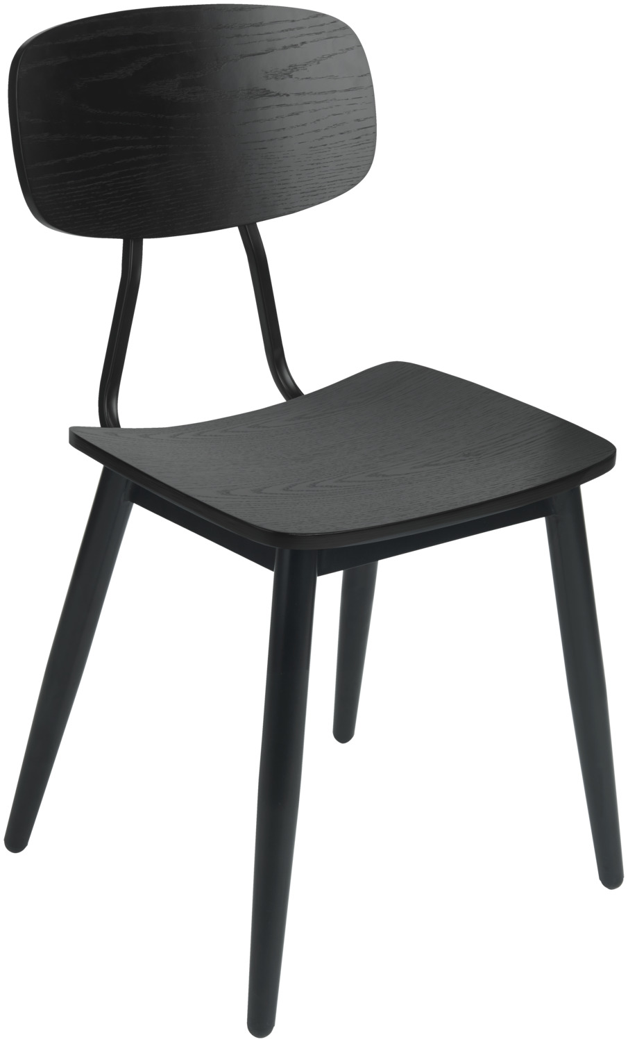 VEGA LUSINI Solutions GmbH Chair Scola Holzstuhl Scola Chair Scola; 50x47x85 cm (WxDxH); seat black, base black; 2 piece / pack Holzstuhl Scola; 50x47x85 cm (BxTxH); Sitz schwarz, Gestell schwarz; 2 Stück / Pack Scola chair - robust design for catering and contract furniture The Scola chair combines black lacquered steel with a vintage-style ash plywood seat and backrest. The ergonomic shape ensures a high level of seating comfort, even for long periods of use. Thanks to its easy-care surface and sturdy construction, it is ideal for restaurants, cafés, hotels, conference rooms and canteens. Delivered assembled, ready for immediate use. For a uniform concept: order the matching bar stool at the same time. Stuhl Scola – robustes Design für Gastronomie und Objektmöblierung Der Stuhl Scola kombiniert schwarz lackierten Stahl mit Sitzfläche und Rückenlehne aus Esche-Schichtholz im Vintage-Stil. Die ergonomische Form sorgt für hohen Sitzkomfort, auch bei längeren Nutzungszeiten. Dank der pflegeleichten Oberfläche und der stabilen Konstruktion ist er ideal für Restaurants, Cafés, Hotels, Konferenzräume und Kantinen. Lieferung erfolgt montiert, sofort einsatzbereit. Für ein einheitliches Konzept: passenden Barstuhl gleich mitbestellen.