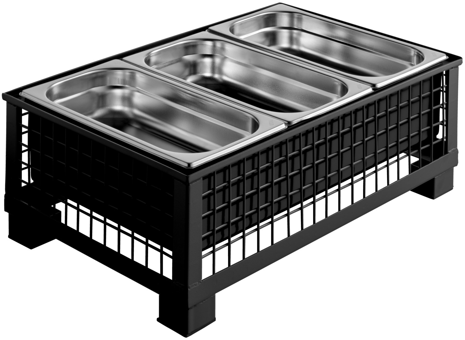 VEGA LUSINI Solutions GmbH GN container 1/3 Premium GN-Behälter 1/3 Premium GN container 1/3 Premium; GN 1/3, 2 l, 32.5x17.6x6.5 cm (LxWxD); silver GN-Behälter 1/3 Premium; GN 1/3, 2 l, 32.5x17.6x6.5 cm (LxBxT); silber GN container 1/3 made of chrome-nickel stainless steel 18/10, without drop handles. Material thickness: 0.8 mm. With stacking cams: easy disassembly of stacked GN containers. Reinforced corners and edges. Robust and easy to clean. Dishwasher safe. Stackable. Available in different sizes. From time to time it is recommended to clean with vinegar or lemon cleaner to keep the shine of the containers. GN-Behälter 1/3 aus Chrom-Nickel-Edelstahl 18/10, rostfrei, ohne Fallgriff. Materialstärke: 0,8 mm. Mit Stapelnocken: einfaches Auseinandernehmen gestapelter Gastronorm-Behälter. Spülmaschinengeeignet. Von Zeit zu Zeit empfiehlt sich die Reinigung mit Essig- oder Zitronenreiniger um den Glanz der Behälter zu erhalten.