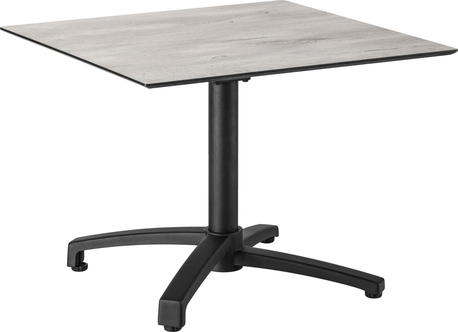 VEGA Taipa Outdoor Lounge Table Frame, Black Anodized Aluminium, 66 x 66 x 50 cm, Foldable Cross Top, Adjustable Leveling Feet, Weatherproof, UV-resistant