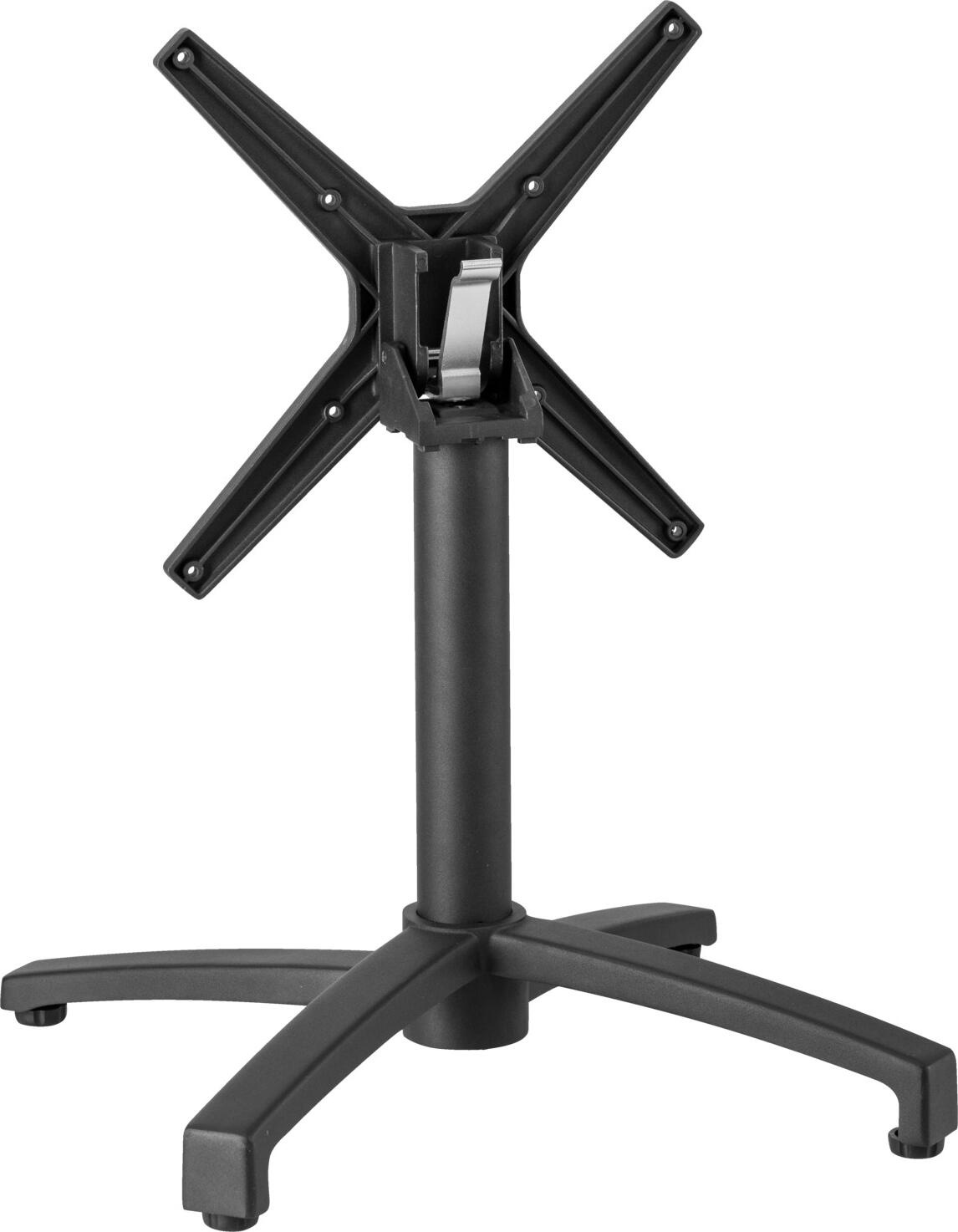 VEGA Taipa Outdoor Lounge Table Frame, Black Anodized Aluminium, 66 x 66 x 50 cm, Foldable Cross Top, Adjustable Leveling Feet, Weatherproof, UV-resistant