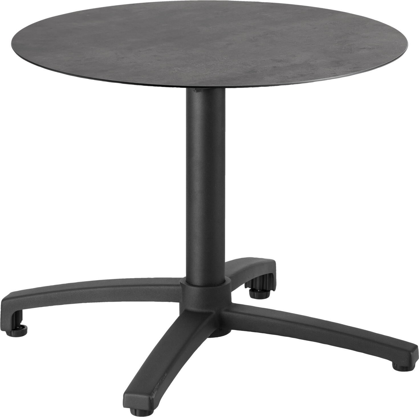 VEGA Taipa Outdoor Lounge Table Frame, Black Anodized Aluminium, 66 x 66 x 50 cm, Foldable Cross Top, Adjustable Leveling Feet, Weatherproof, UV-resistant