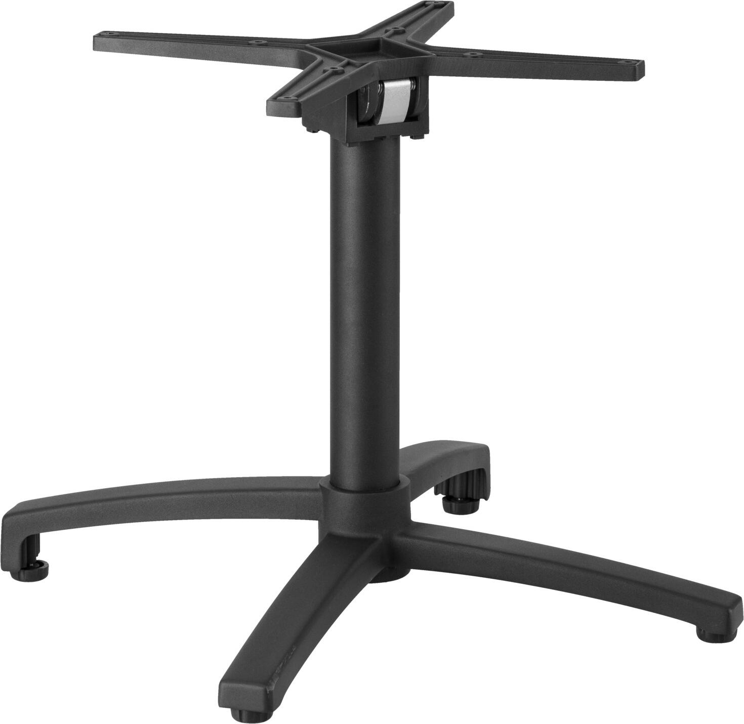 VEGA LUSINI Solutions GmbH Outdoor lounge table frame Taipa foldable Outdoor Lounge-Tischgestell Taipa klappbar Outdoor lounge table frame Taipa foldable; 66x66x50 cm (WxLxH); black Outdoor Lounge-Tischgestell Taipa klappbar; 66x66x50 cm (BxLxH); schwarz Table base made of anodized or powder-coated aluminium for mounting table tops. Specially shaped table legs and foldable table cross for space-saving storage. Side-stackable. Suitable for indoor and outdoor use. Supplied disassembled. Includes adjusting screws to compensate for minor floor unevenness. Simple assembly. Please note the table top size requirements to ensure the stability of the sturdy base. Tischsäule aus eloxiertem oder pulverbeschichtetem Aluminium zur Montage von Tischplatten. Speziell geformte Tischfüße und klappbares Tischkreuz für platzsparende Aufbewahrung. Seitenstapelbar. Für den Innen- und Außenbereich geeignet. Lieferung erfolgt zerlegt. Inklusive Stellschrauben zum Ausgleichen kleinerer Bodenunebenheiten. Einfache Montage. Bitte beachten Sie die Anforderungen bezüglich der Tischplattengröße, um die Standsicherheit des robusten Fußes zu gewährleisten.