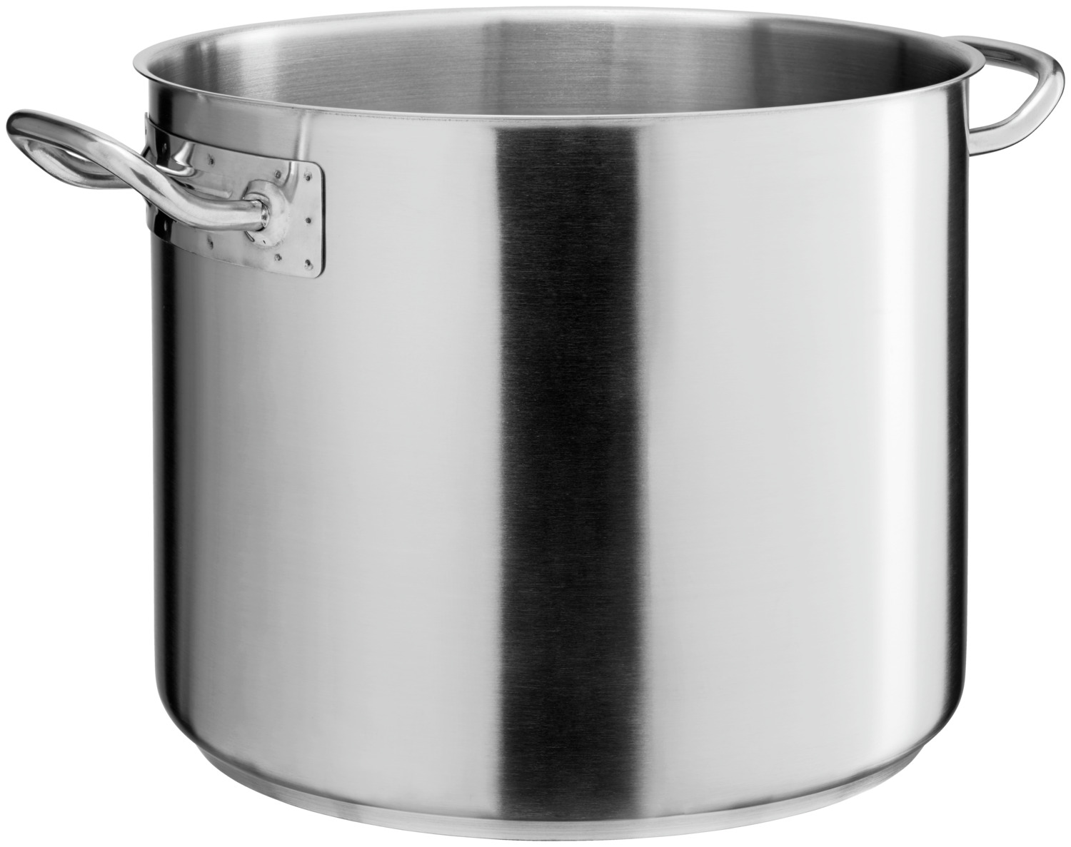VEGA LUSINI Solutions GmbH Soup pot Professional Suppentopf Professional Soup pot Professional; 20.9 l, 32x26.5 cm (ØxH); silver; round Suppentopf Professional; 20.9 l, 32x26.5 cm (ØxH); silber; rund Matt brushed soup pot made of chrome-nickel stainless steel 18/10, with pouring rim for drip-free pouring. Spot welded solid handles prevent you from getting burned when lifting. Thick stainless steel bottom with 6 mm aluminum in sandwich technique for better heat conduction and storage. Suitable for all types of stoves. Supplied without lid. Suitable for dishwasher. Matt gebürsteter Suppentopf aus Chrom-Nickel-Edelstahl 18/10, rostfrei, mit Schüttrand zum tropffreien Ausgießen. Punktgeschweißte, massive Griffe verhindern, dass man sich beim Anheben verbrennt. Dicker Edelstahlboden mit 6 mm Aluminium in Sandwich-Technik für eine bessere Wärmeleitung und -speicherung. Für alle Herdarten geeignet. Lieferung ohne Deckel. Spülmaschinengeeignet.