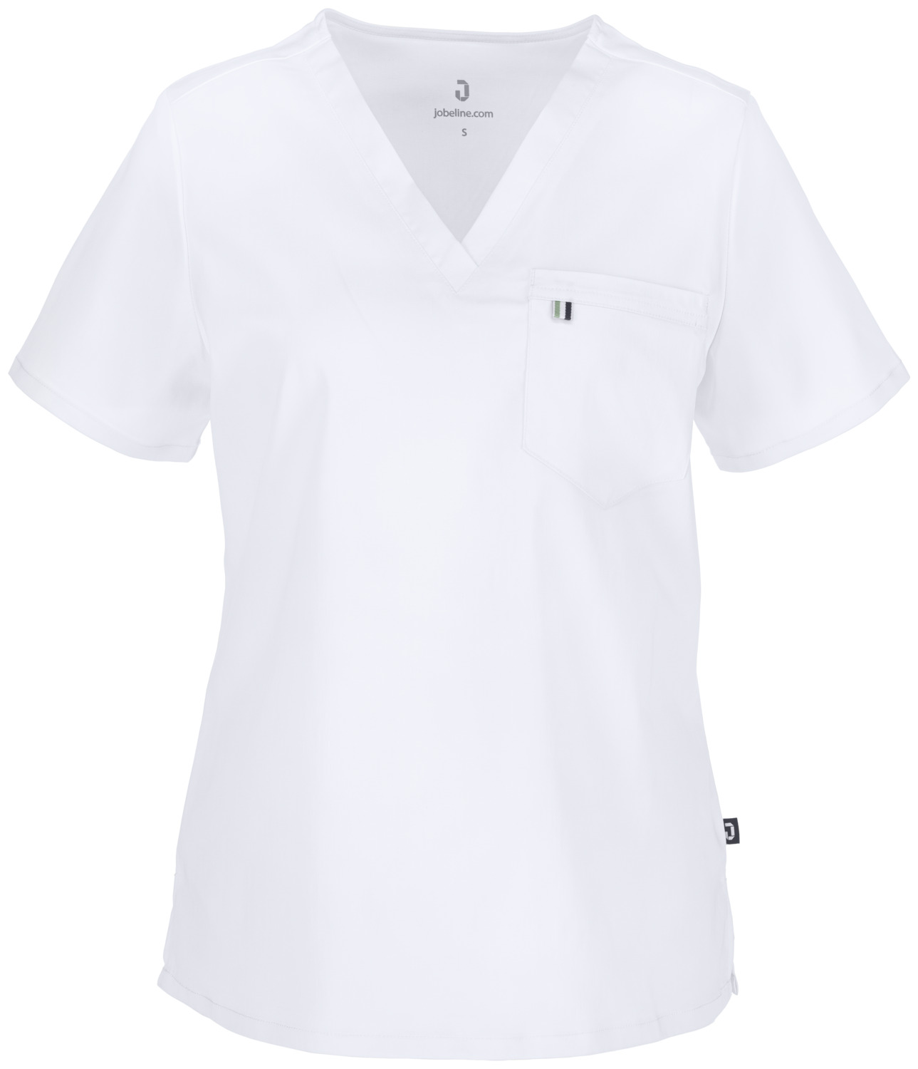 JOBELINE LUSINI Solutions GmbH Women's tunic Aversa Damenkasack Aversa Women's tunic Aversa; Size 2XL; white Damenkasack Aversa; Kleidergröße 2XL; weiß 69 % Lyocell (Tencel™), 31 % PES. 205 g/m². 60 °C wash. Modern women's tunic made of skin-friendly and breathable Tencel™ polyester fabric, slightly cooling on the skin. Easy to put on and take off like a shirt and especially comfortable to wear thanks to stretch content. With short sleeve, V-neck and a breast pocket. Slightly rounded hem with side slits. In the fit discreetly waisted. Back length: 60 cm for size S. 69 % Lyocell (Tencel™)/ 31 % PES. 205 g/m². 60°-Wäsche. Moderner Damenkasack aus hautfreundlichem und atmungsaktivem Tencel-Polyester-Gewebe, leicht kühlend auf der Haut. Wie ein Shirt einfach an- und auszuziehen und besonders angenehm zu tragen dank Stretch-Anteil. Mit kurzem Ärmel, V-Ausschnitt und einer Brusttasche. Leicht gerundeter Saum mit seitlichen Schlitzen. In der Passform dezent tailliert. Rückenlänge: 60 cm in Gr. S