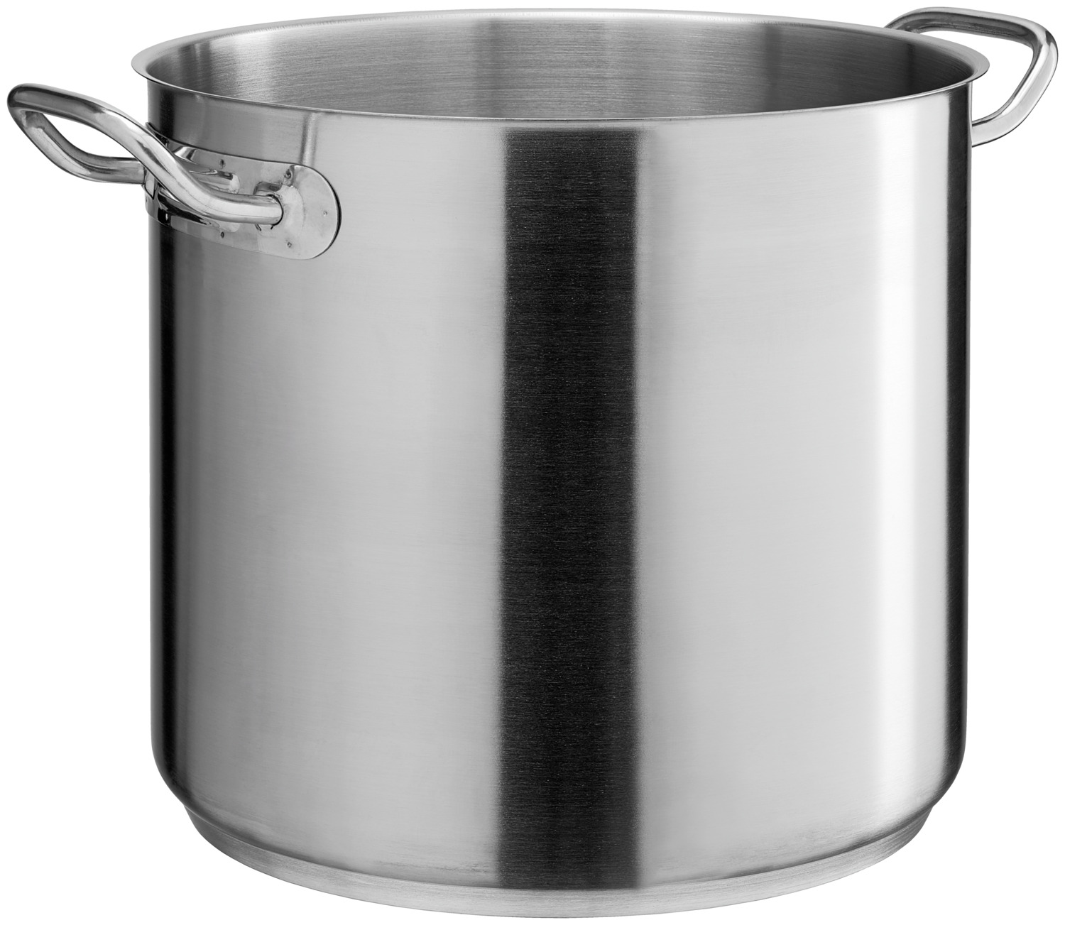 VEGA LUSINI Solutions GmbH Soup pot Professional Suppentopf Professional Soup pot Professional; 15.4 l, 28x26 cm (ØxH); silver; round Suppentopf Professional; 15.4 l, 28x26 cm (ØxH); silber; rund Matt brushed soup pot made of chrome-nickel stainless steel 18/10, with pouring rim for drip-free pouring. Spot welded solid handles prevent you from getting burned when lifting. Thick stainless steel bottom with 6 mm aluminum in sandwich technique for better heat conduction and storage. Suitable for all types of stoves. Supplied without lid. Suitable for dishwasher. Matt gebürsteter Suppentopf aus Chrom-Nickel-Edelstahl 18/10, rostfrei, mit Schüttrand zum tropffreien Ausgießen. Punktgeschweißte, massive Griffe verhindern, dass man sich beim Anheben verbrennt. Dicker Edelstahlboden mit 6 mm Aluminium in Sandwich-Technik für eine bessere Wärmeleitung und -speicherung. Für alle Herdarten geeignet. Lieferung ohne Deckel. Spülmaschinengeeignet.