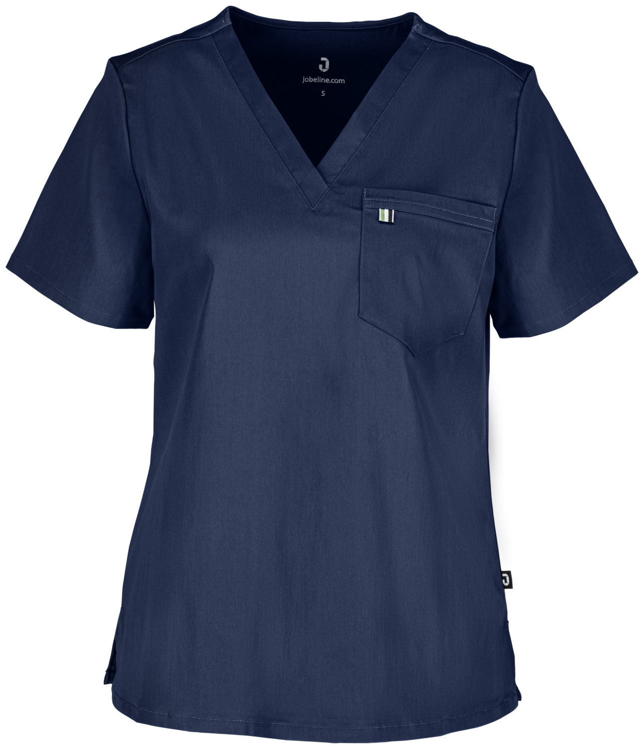 JOBELINE LUSINI Solutions GmbH Women's tunic Aversa Damenkasack Aversa Women's tunic Aversa; Size L; navy Damenkasack Aversa; Kleidergröße L; navy 69 % Lyocell (Tencel™), 31 % PES. 205 g/m². 60 °C wash. Modern women's tunic made of skin-friendly and breathable Tencel™ polyester fabric, slightly cooling on the skin. Easy to put on and take off like a shirt and especially comfortable to wear thanks to stretch content. With short sleeve, V-neck and a breast pocket. Slightly rounded hem with side slits. In the fit discreetly waisted. Back length: 60 cm for size S. 69 % Lyocell (Tencel™)/ 31 % PES. 205 g/m². 60°-Wäsche. Moderner Damenkasack aus hautfreundlichem und atmungsaktivem Tencel-Polyester-Gewebe, leicht kühlend auf der Haut. Wie ein Shirt einfach an- und auszuziehen und besonders angenehm zu tragen dank Stretch-Anteil. Mit kurzem Ärmel, V-Ausschnitt und einer Brusttasche. Leicht gerundeter Saum mit seitlichen Schlitzen. In der Passform dezent tailliert. Rückenlänge: 60 cm in Gr. S