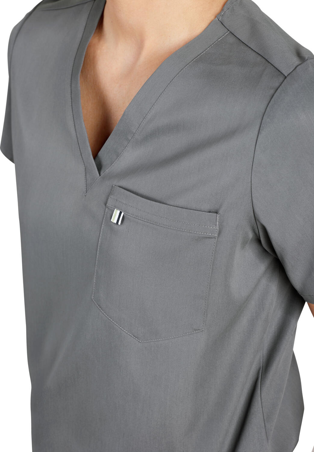 Jobeline Aversa Women's Tunic, V-neck, Short Sleeve, Lyocell Tencel and Polyester, Breathable Skin-friendly Fabric, 60 cm Back Length