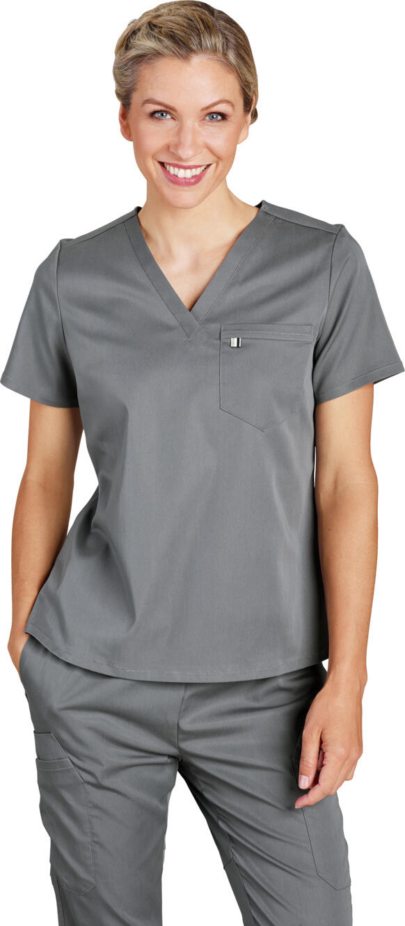 Jobeline Aversa Women's Tunic, V-neck, Short Sleeve, Lyocell Tencel and Polyester, Breathable Skin-friendly Fabric, 60 cm Back Length