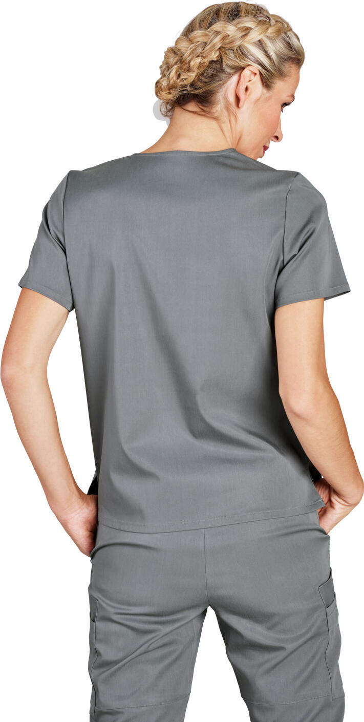 Jobeline Aversa Women's Tunic, V-neck, Short Sleeve, Lyocell Tencel and Polyester, Breathable Skin-friendly Fabric, 60 cm Back Length