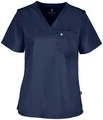 Jobeline Aversa Women's Tunic, Lyocell Tencel and Polyester Blend, V-Neck Short Sleeve Medical Scrub with Breast Pocket, Breathable and Skin-Friendly