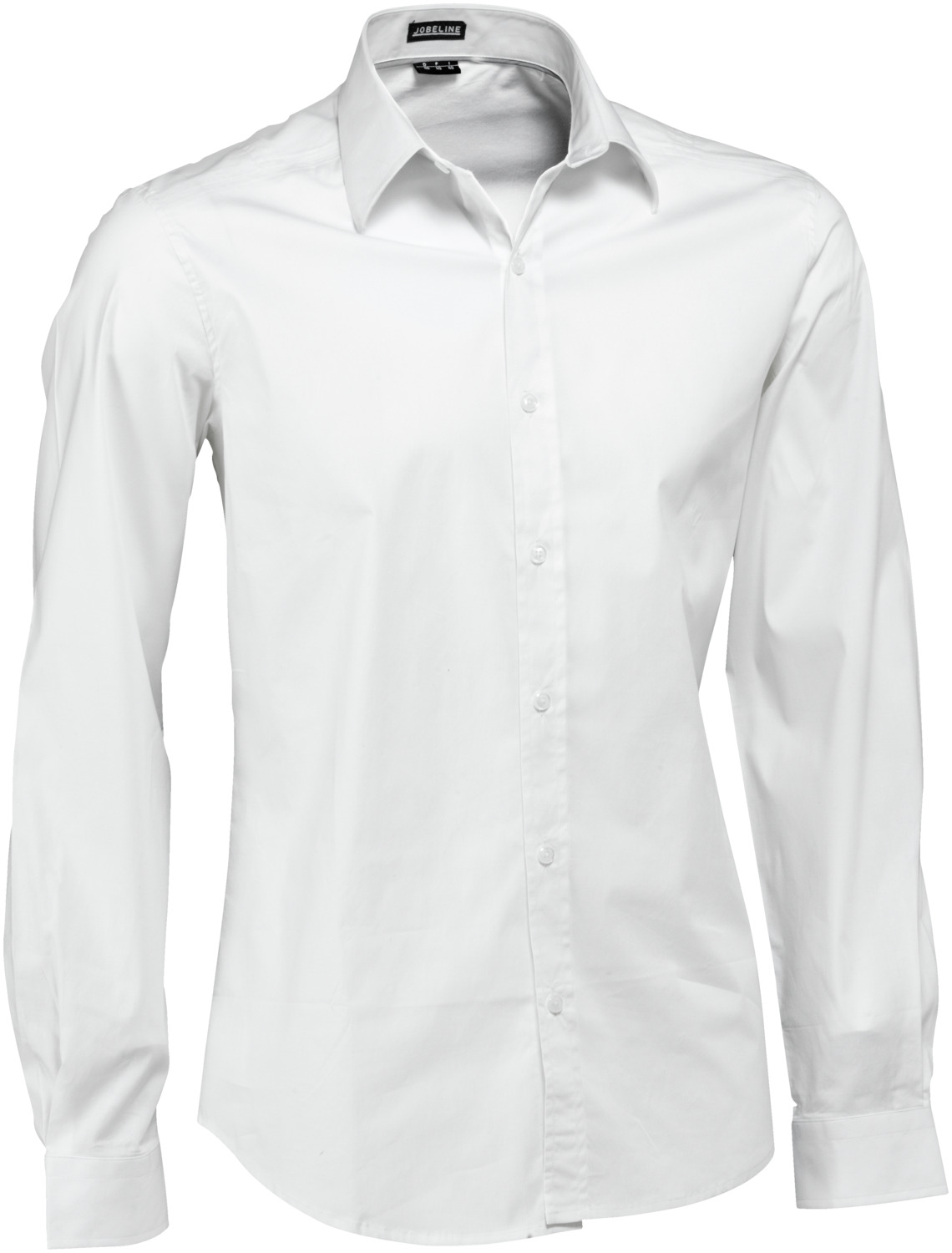 JOBELINE LUSINI Solutions GmbH Men's shirt Bruce long sleeve Herren Hemd Bruce Langarm Men's shirt Bruce long sleeve; Size 43/44; white Herren Hemd Bruce Langarm; Kleidergröße 43/44; weiß 98 % cotton, 2 % elastane. 40°C wash. Classic men's shirt with sporty double seams at the back, full-length button placket, Kent collar and classic cuffs. With an extra-long back and rounded hem. Also available with short sleeves. Slightly tailored cut. Back length: 80 cm for size 39/40. 98 % Baumwolle, 2 % Elasthan. 40°-Wäsche. Klassisches Herrenhemd mit sportiven Doppelnähten im Rücken, durchgehender Knopfleiste, Kent-Kragen und klassischen Ärmelmanschetten. Mit extra langer Rückenlänge und abgerundetem Saum. Erhältlich auch mit kurzem Ärmel. Leicht tailliert geschnitten. Rückenlänge: 80 cm bei Gr. 39/40