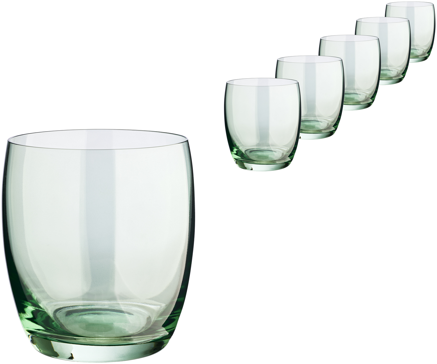 VEGA Amantea Crystal Drinking Glass, Green, 450 ml, Crystal Glass, Made in Germany, Dishwasher Safe, for Water, Juice and Cocktails