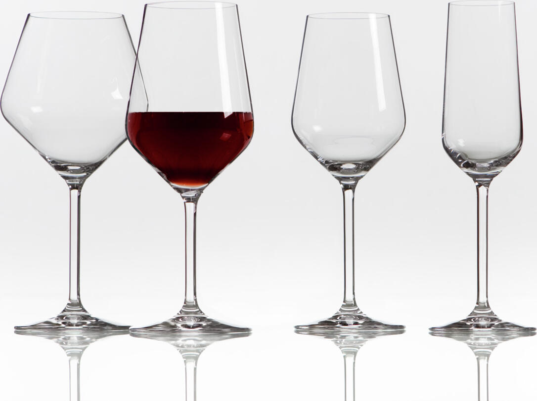 Set de 6 piese Pahare de vin rosu VEGA Vinzenza, 545ml Sticla de cristal, Inaltime 22cm, Rezistente la masina de spalat vase, Design modern