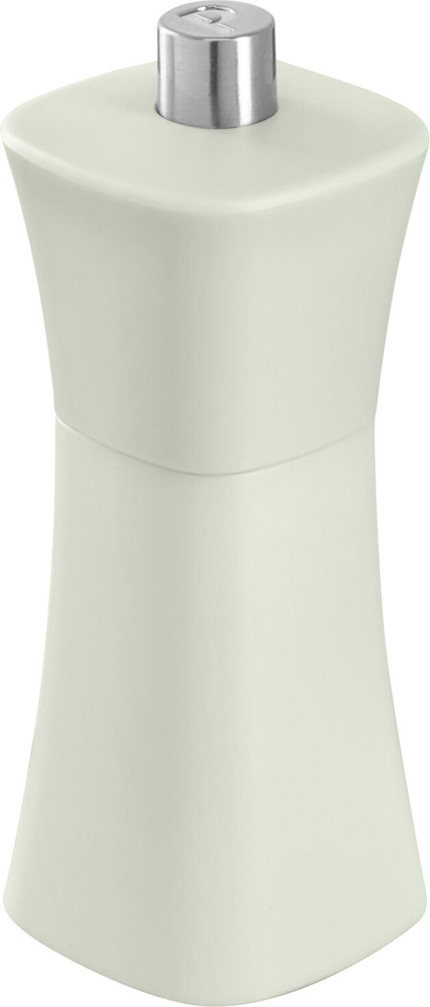 VEGA LUSINI Solutions GmbH Pepper mill Rivo Pfeffermühle Rivo Pepper mill Rivo; 5.5x13x5.5 cm (WxHxD); grey Pfeffermühle Rivo; 5.5x13x5.5 cm (BxHxT); grau Plastic pepper mill. It has a particularly light and durable carbon steel grinding mechanism. The content is marked with a "P" on the adjustment screw at the top. Pfeffermühle aus Kunststoff. Sie verfügt über ein besonders leichtes und langlebiges Karbonstahl-Mahlwerk. Der Inhalt wird über ein „P“ auf der Einstellschraube oben gekennzeichnet.