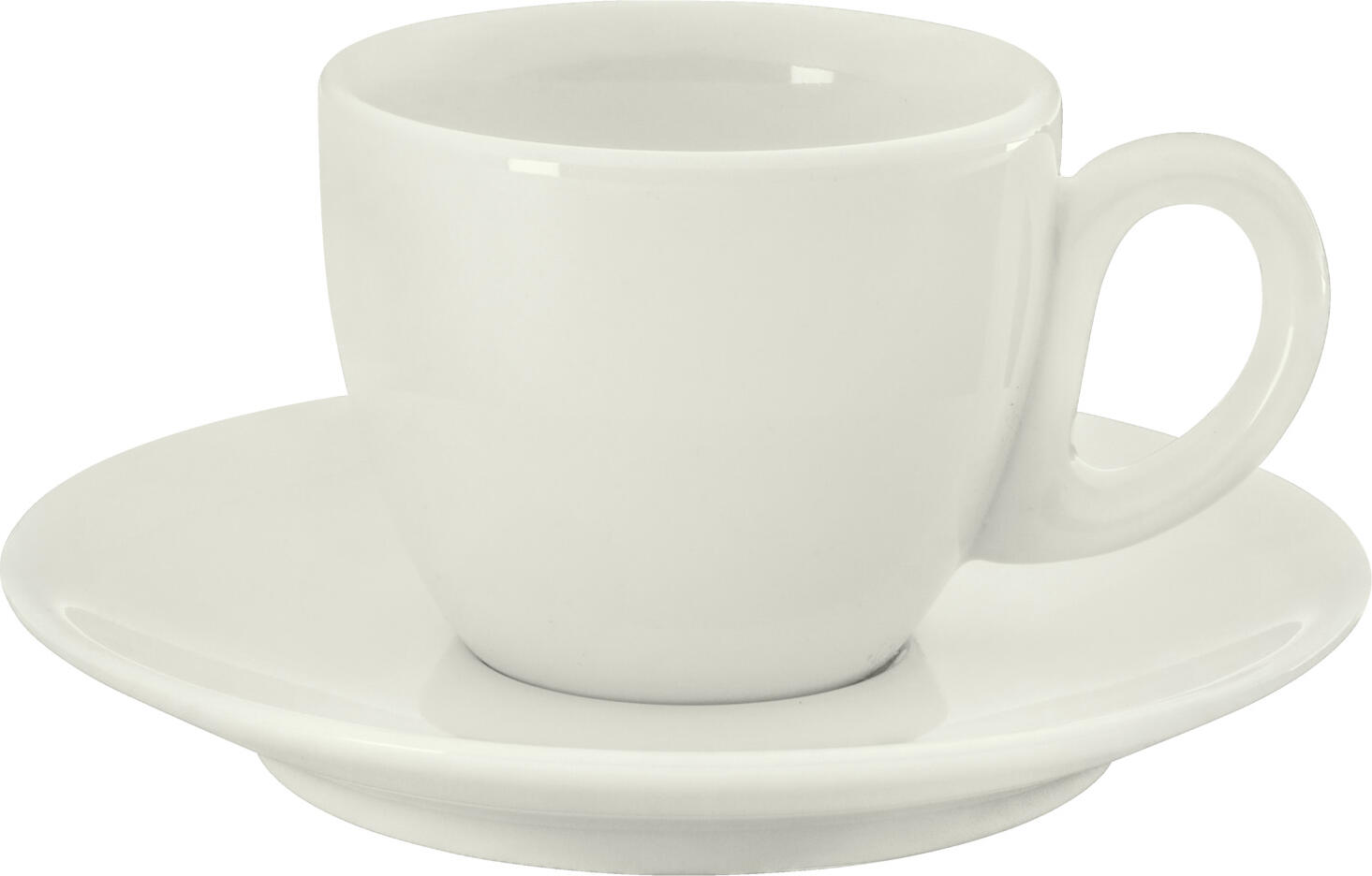 Vega Opus Espresso Cup Set of 6, 150 ml, Ivory High-Quality Porcelain, Scratch-Resistant Glaze, Dishwasher and Microwave Safe, Professional Catering