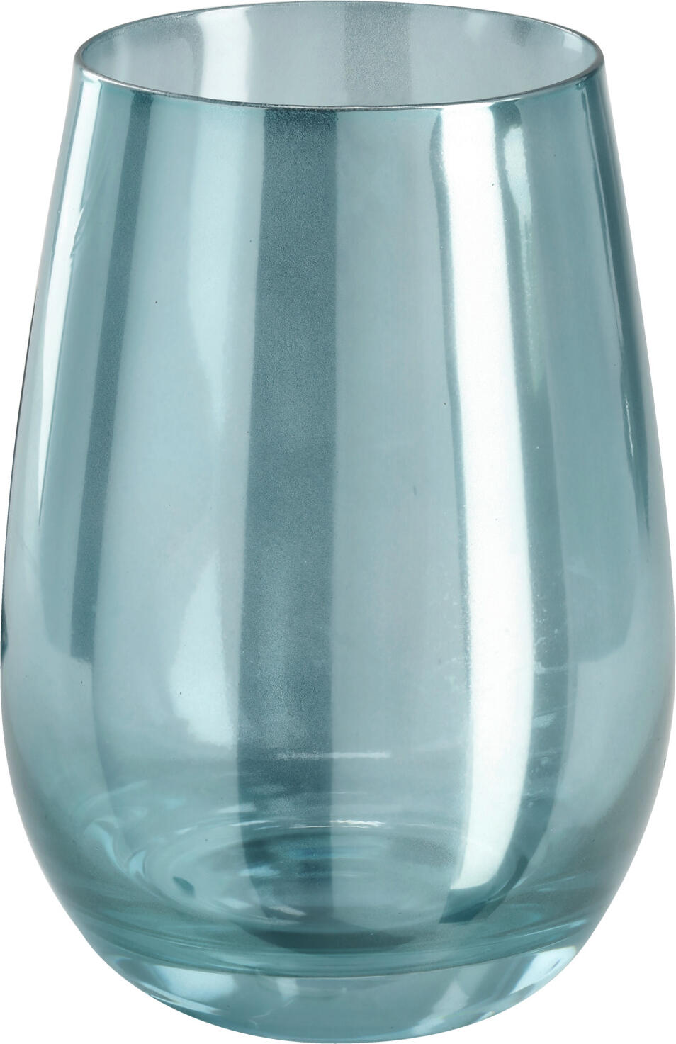 Vega Lusini Aluna Universal Drinking Glass Set of 6, 500 ml, Blue Metallic Effect Finish, Dishwasher Safe Glassware