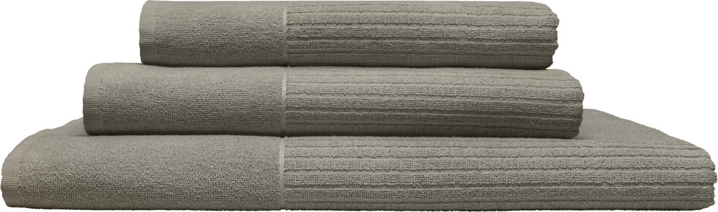 ERWIN M. LUSINI Alassio Hand Towel, 100% Cotton Twisted Terry, 50 x 100 cm, Stone-grey, OEKO-TEX Standard 100, Hotel and Spa Quality